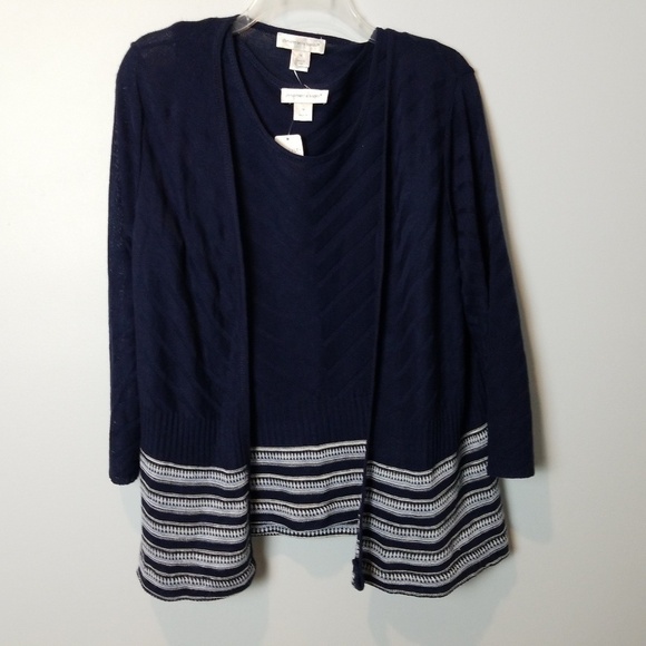 New Christopher & Banks twinset Cardigan sweater & shell set - Picture 1 of 5